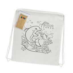 Cotton Colouring Drawstring Backpack - 113013-0