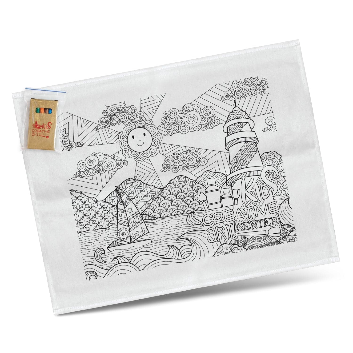 Cotton Colouring Tea Towel - 116594-0