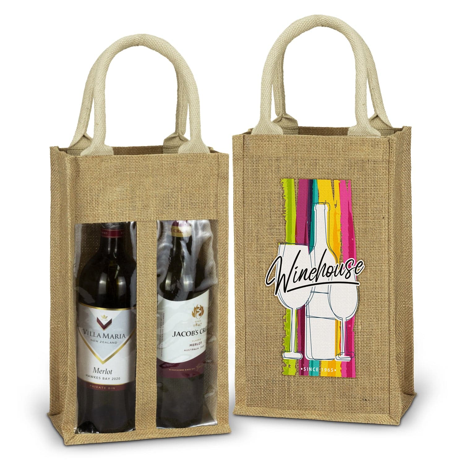 Serena Jute Double Wine Carrier - 122950-0