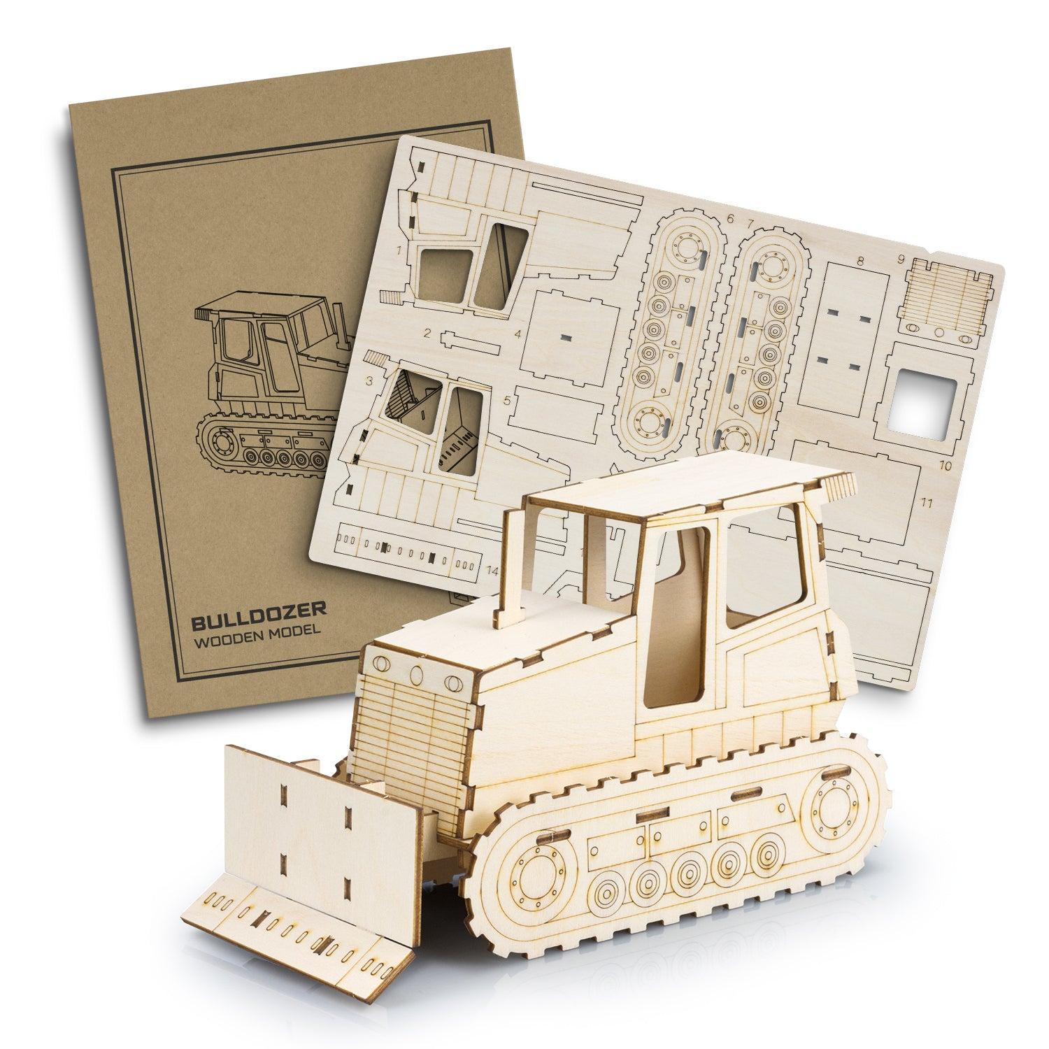 BRANDCRAFT Bulldozer Wooden Model - 124036-0