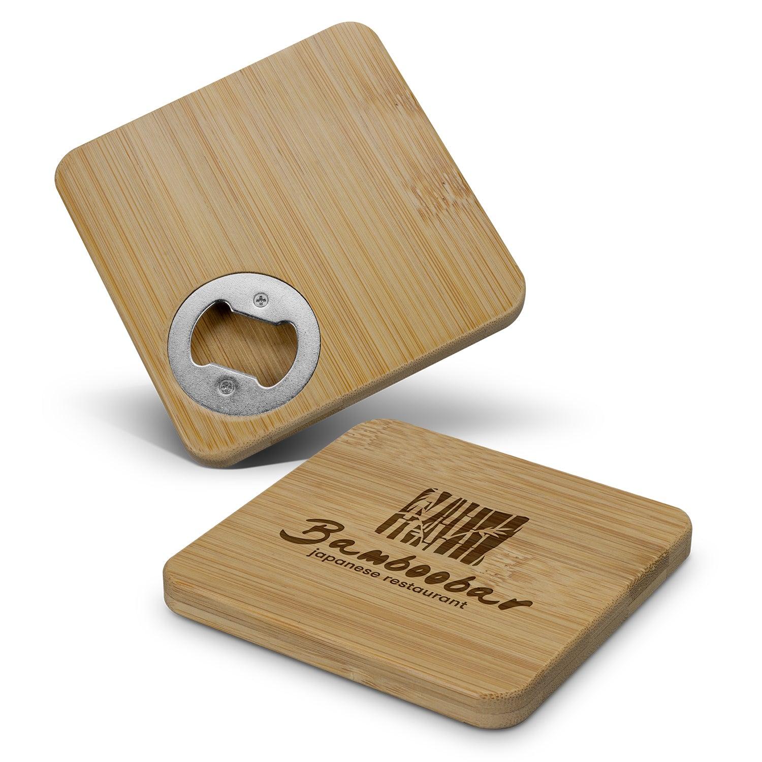 Bamboo Bottle Opener Coaster - Square - 125939-0