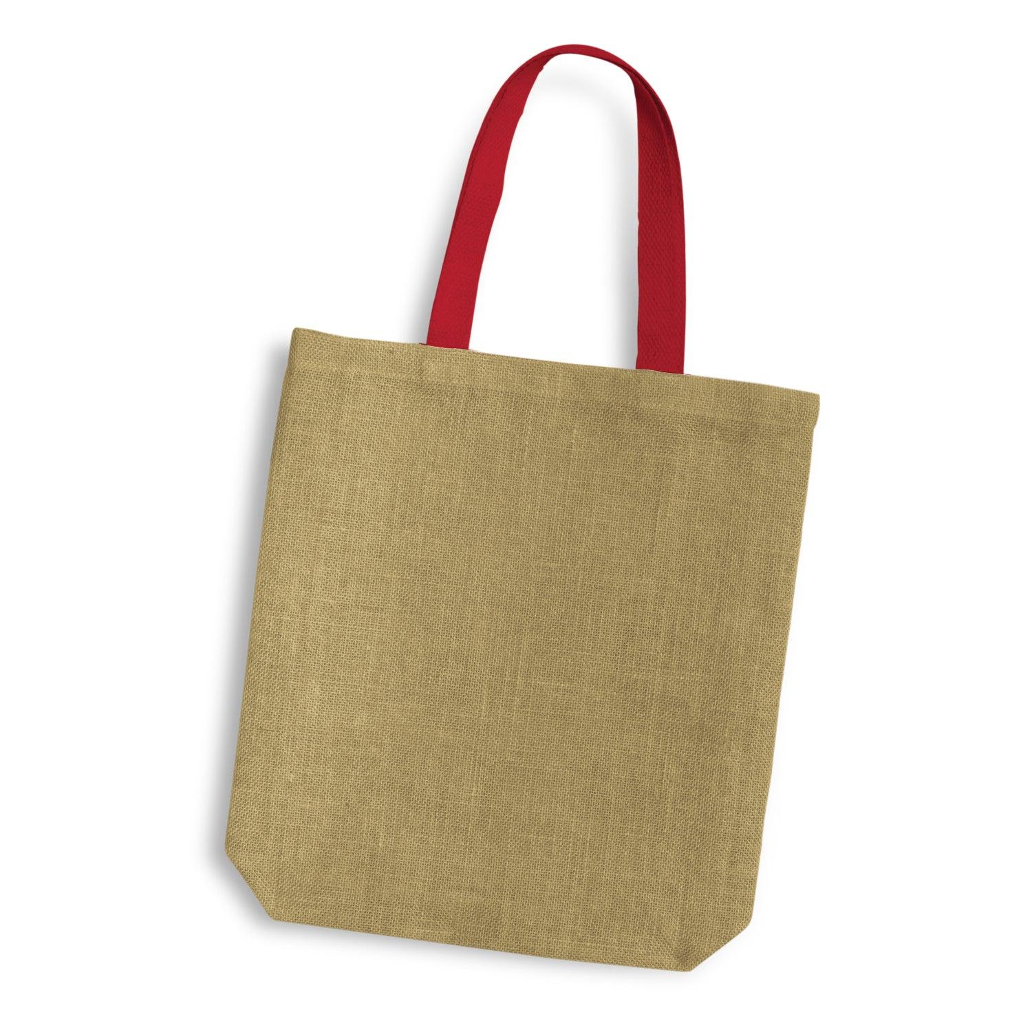 Thera Jute Tote Bag - Coloured Handles