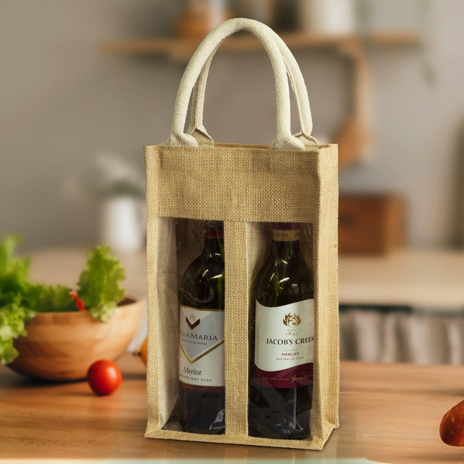 Serena Jute Double Wine Carrier