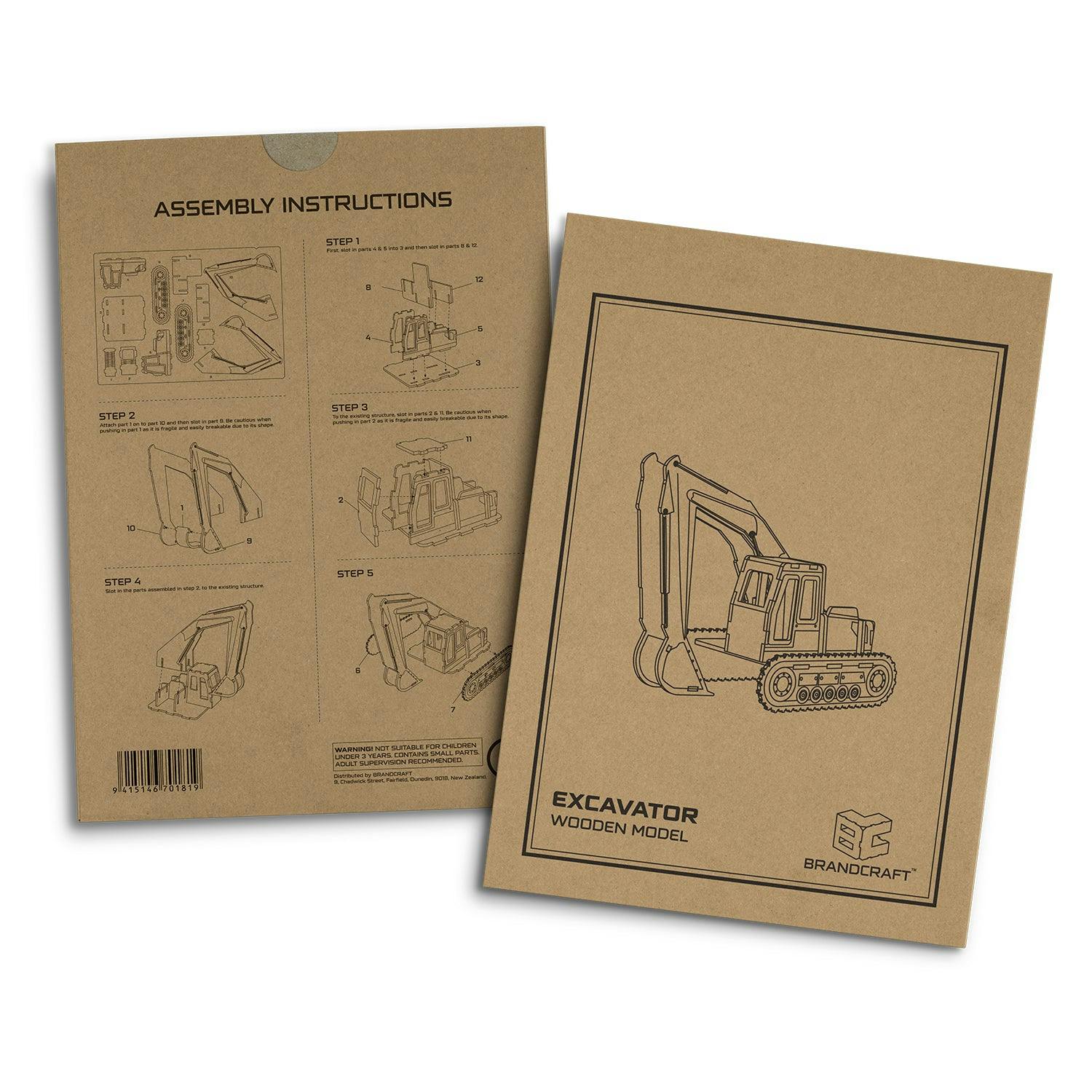 BRANDCRAFT Excavator Wooden Model