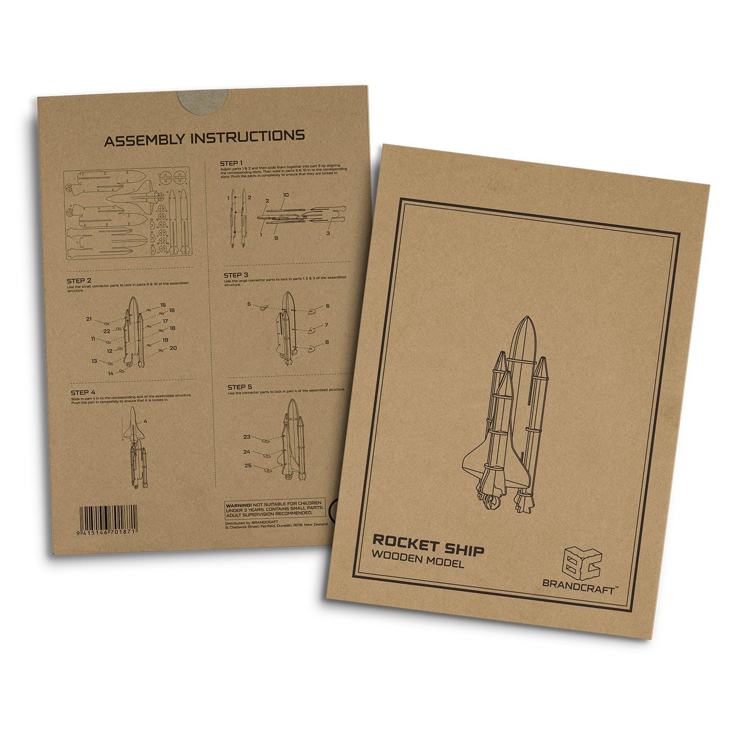 BRANDCRAFT Rocket Ship Wooden Model